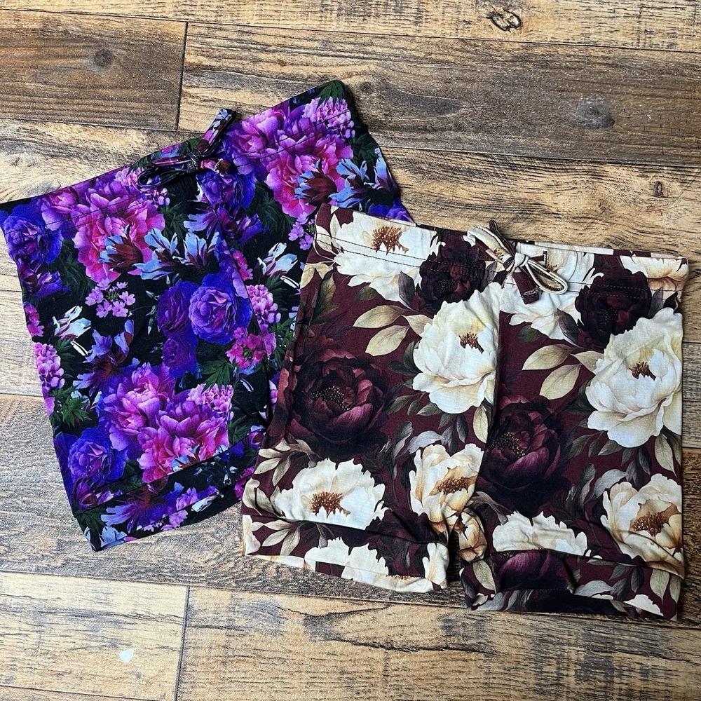 Bums & Roses Bamboo Shorts Toddler Girls 3T Floral Set‎ Garden Lounge